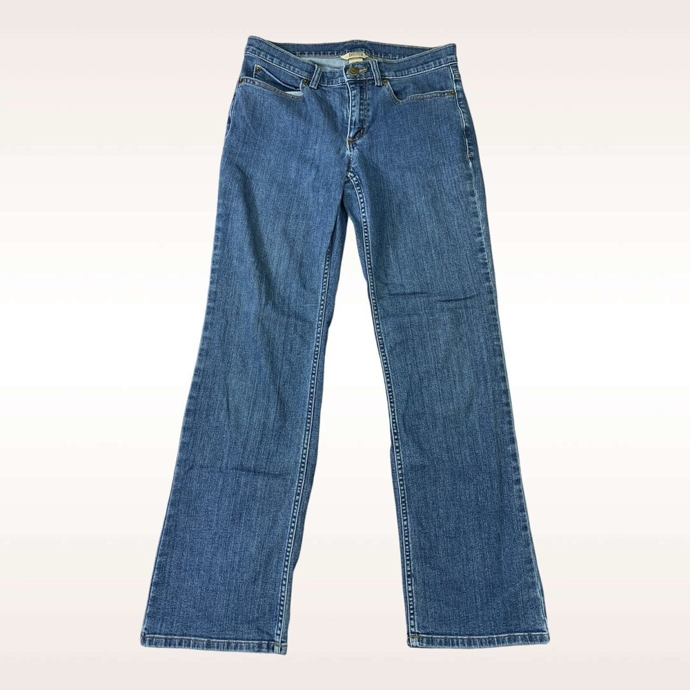 Duluth Trading Womens 4‎ (30x29) Blue Daily Denim Bootcut Jeans Stretch Indigo